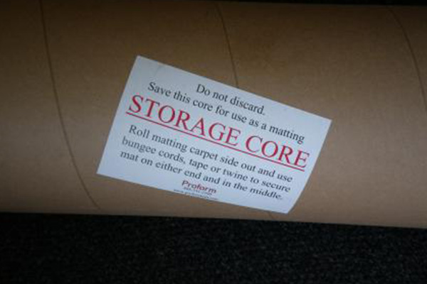 Nine-inch fiber storage core for mats